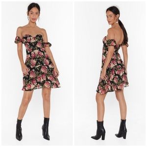 Nasty Gal Collection Floral Off The Shoulder Dress